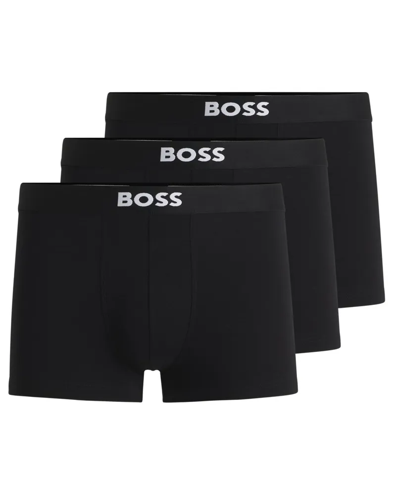 HUGO BOSS 3er Pack Boxer Trunks mit Stretchanteil, BOSS ONE in Schwarz