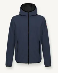 Colmar Softshell-Blouson mit Kapuze Logo-Patch am Arm Marine