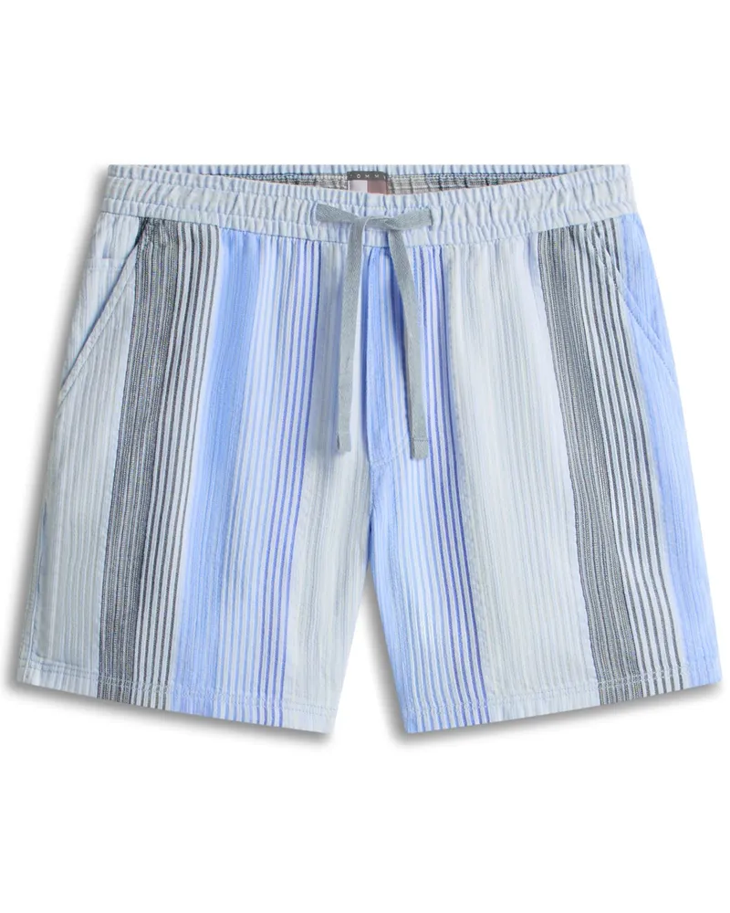Tommy Hilfiger Leichte Seersucker-Baumwollshorts mit Streifenmuster in Blau
