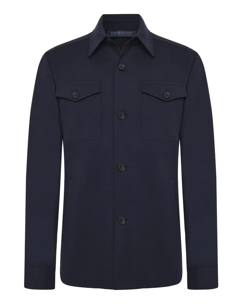 Harris Wharf London Leichtes Overshirt in Stretch-Qualität in Marine
