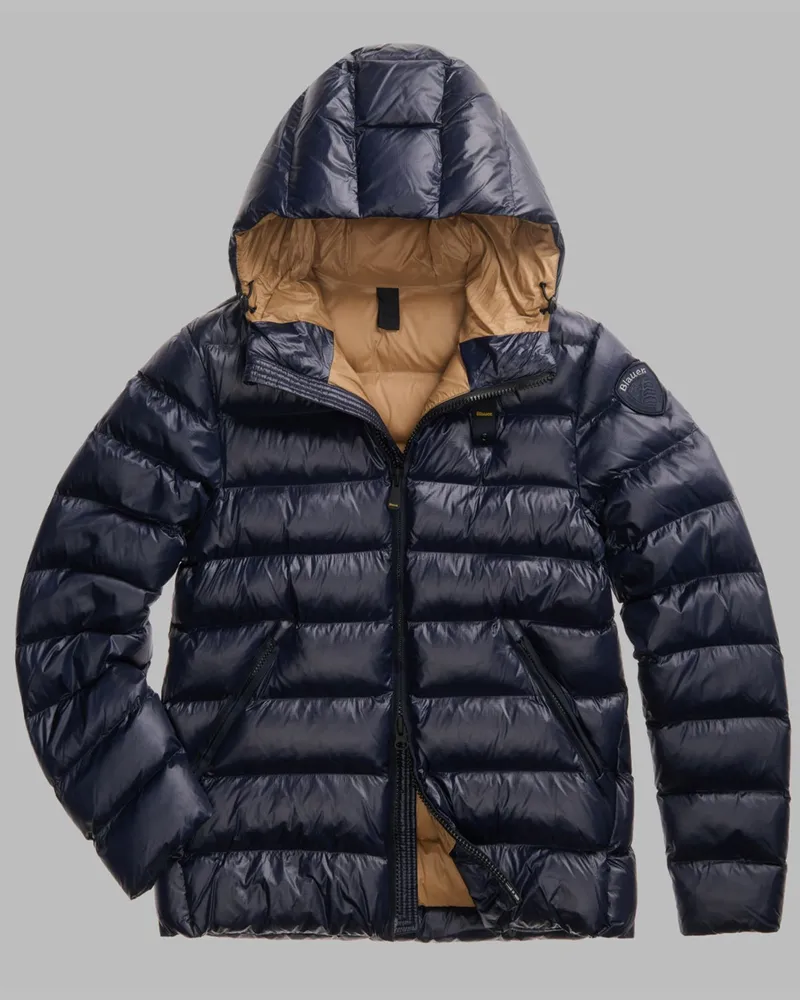Blauer Steppjacke Adams mit Kapuze und Sorona®-Isolation in Marine