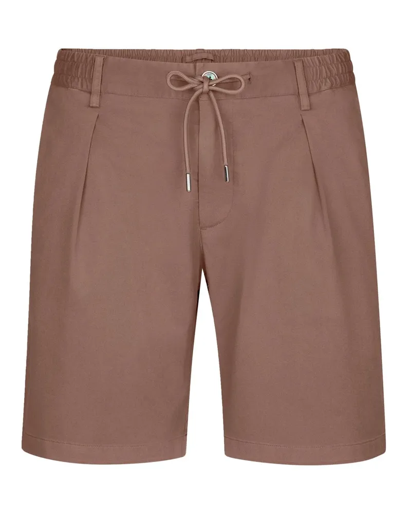 Profuomo Leichte Bermudashorts mit Stretch und Bundfalte in Rostrot