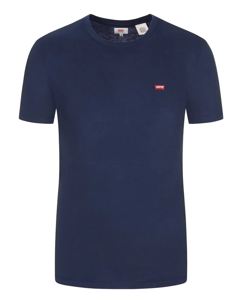 Levi's Unifarbenes T-Shirt mit Logo-Aufnäher, O-Neck in Marine