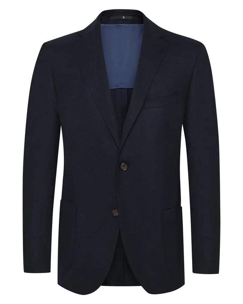 Dressler Elastisches Sakko aus einem Schuwollmix mit fallendem Reverskragen in Marine