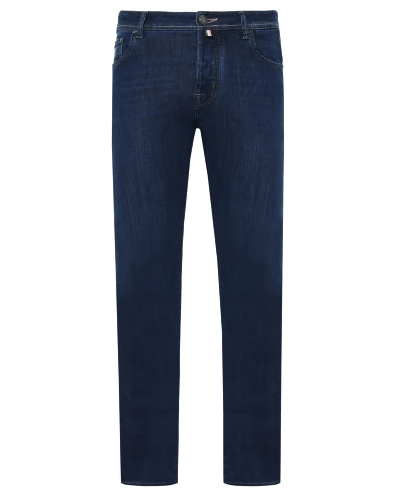 Jacob Cohën Raw Jeans Nick mit Stretch und Lyocell, Super Slim Fit in Marine