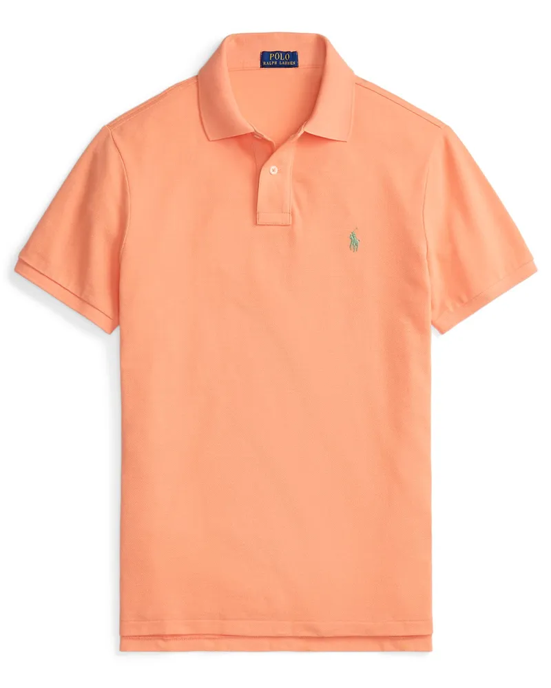 Ralph Lauren Piqué-Poloshirt mit Logo-Stickerei, Custom Slim Fit in Orange