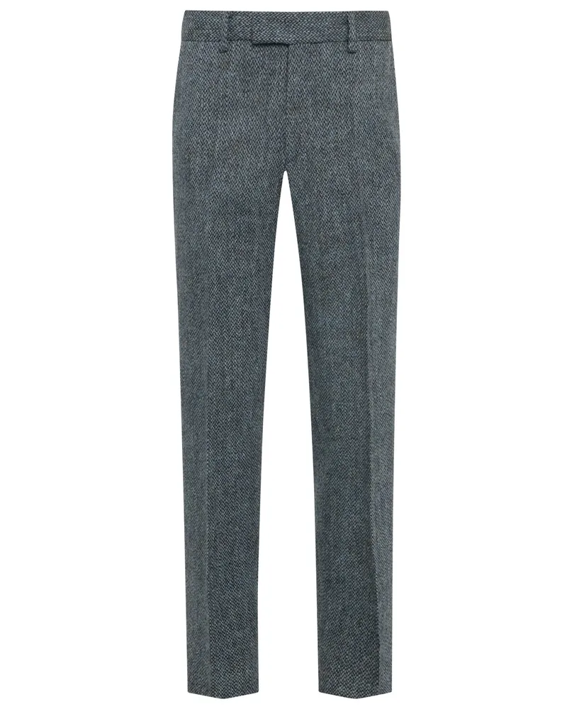 Wellington of Bilmore Teilgefütterte Anzughose aus Harris Tweed in Petrol