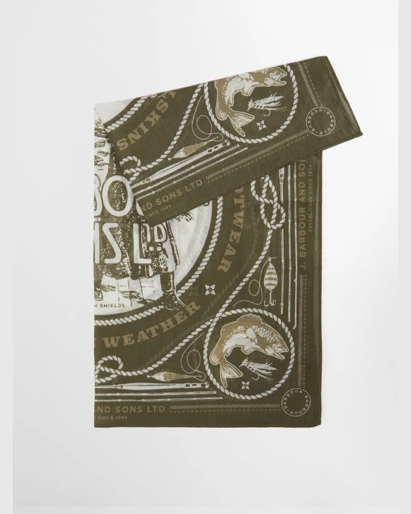 Barbour Bandana aus Baumwolle mit Archiv-Design in Oliv