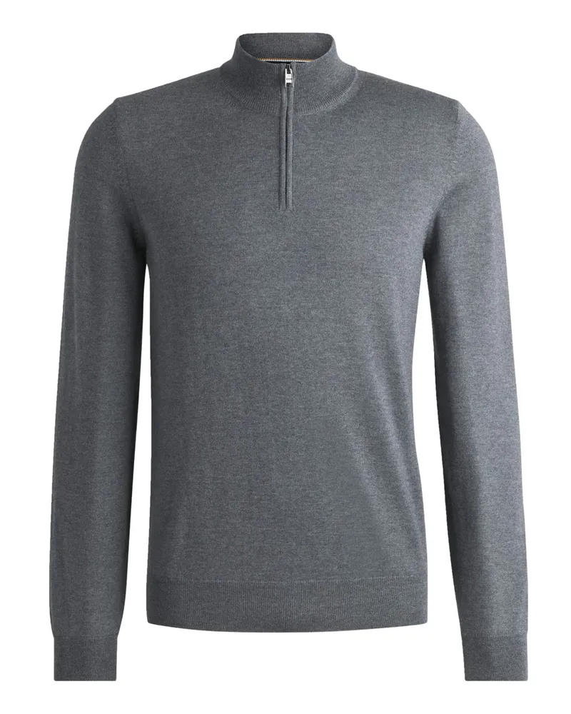 HUGO BOSS Leichter Strick-Troyer aus Merinowolle in Grau