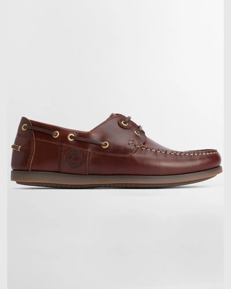 Barbour Wake Loafer Bootsschuhe in Glattleder-Qualität in Dunkelbraun