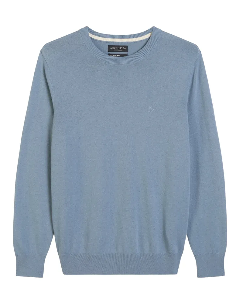 Marc O'Polo Pullover aus einem Wollgemisch mit Label-Stickerei in Hellblau