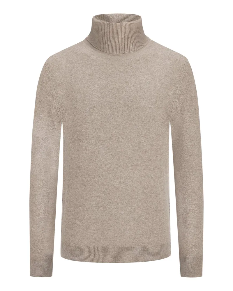 Tom Rusborg Leichter Rollkragenpullover aus Kaschmir in Beige
