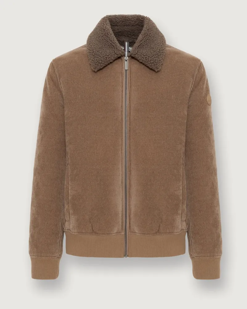 Colmar Cordjacke mit Teddyfutter und Umlegekragen in Beige