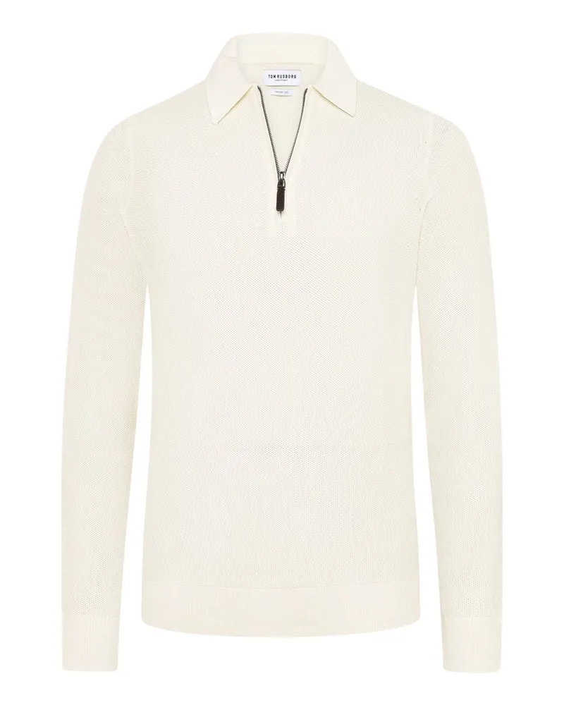 Tom Rusborg Troyer mit Umlegekragen und Seidenanteil in Offwhite