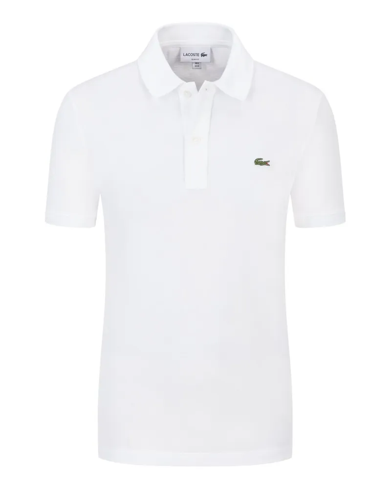 Lacoste Piqué-Poloshirt Slim Fit PH4012, mit kleiner Krokodil-Stickerei in Weiß