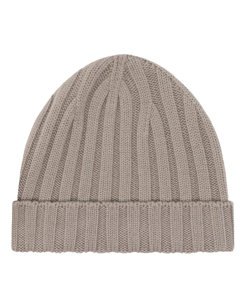 Filippo de Laurentiis Beanie aus Merinowolle in Beige