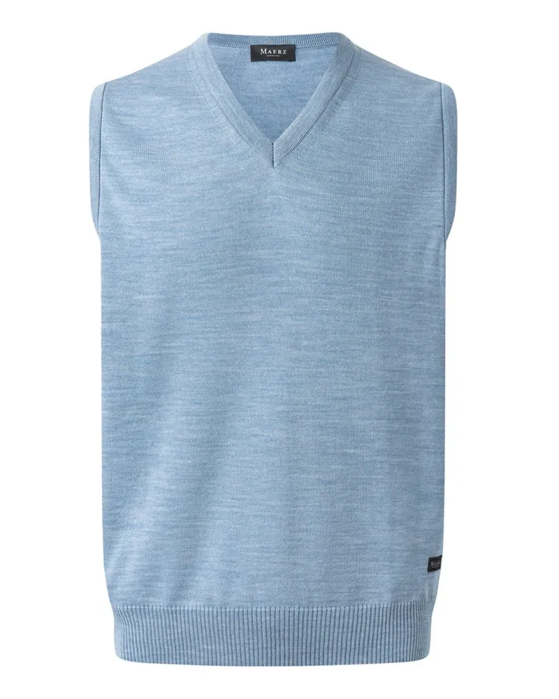 Maerz Leichter Pullunder aus Superwash-Merinowolle mit V-Neck, Regular in Hellblau