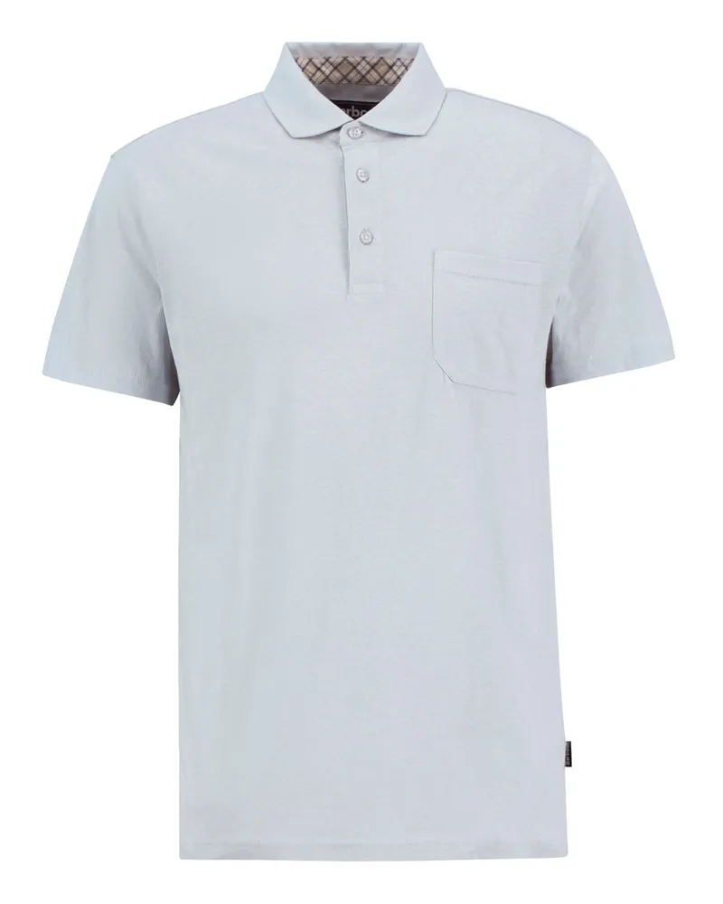 Barbour Leichtes Poloshirt aus Baumwolle und Leinen, Tailored Fit in Hellblau