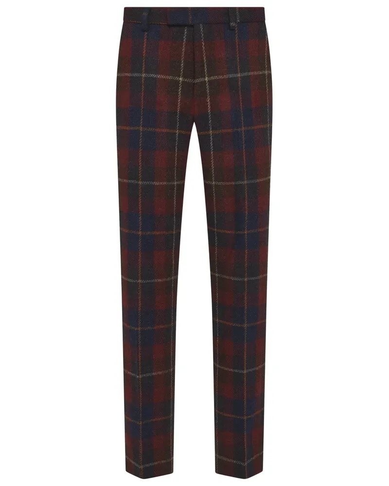 Wellington of Bilmore Harris Tweed-Hose Mr. Miller mit Karomuster, Regular Fit in Bordeaux