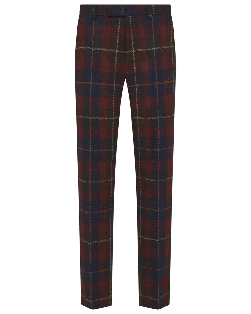 Wellington of Bilmore Harris Tweed-Hose Mr. Miller mit Karomuster, Regular Fit in Bordeaux