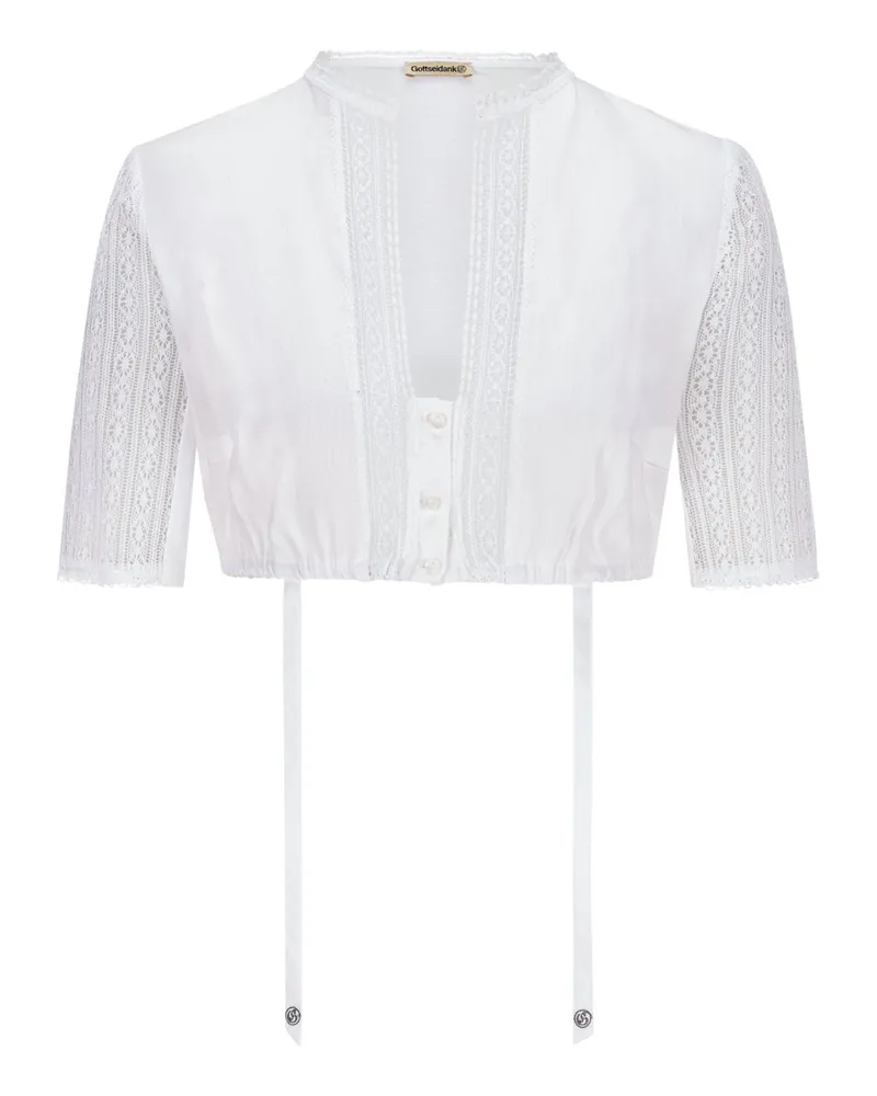 Gottseidank Dirndlbluse Romy mit Spitzendetails in Weiß