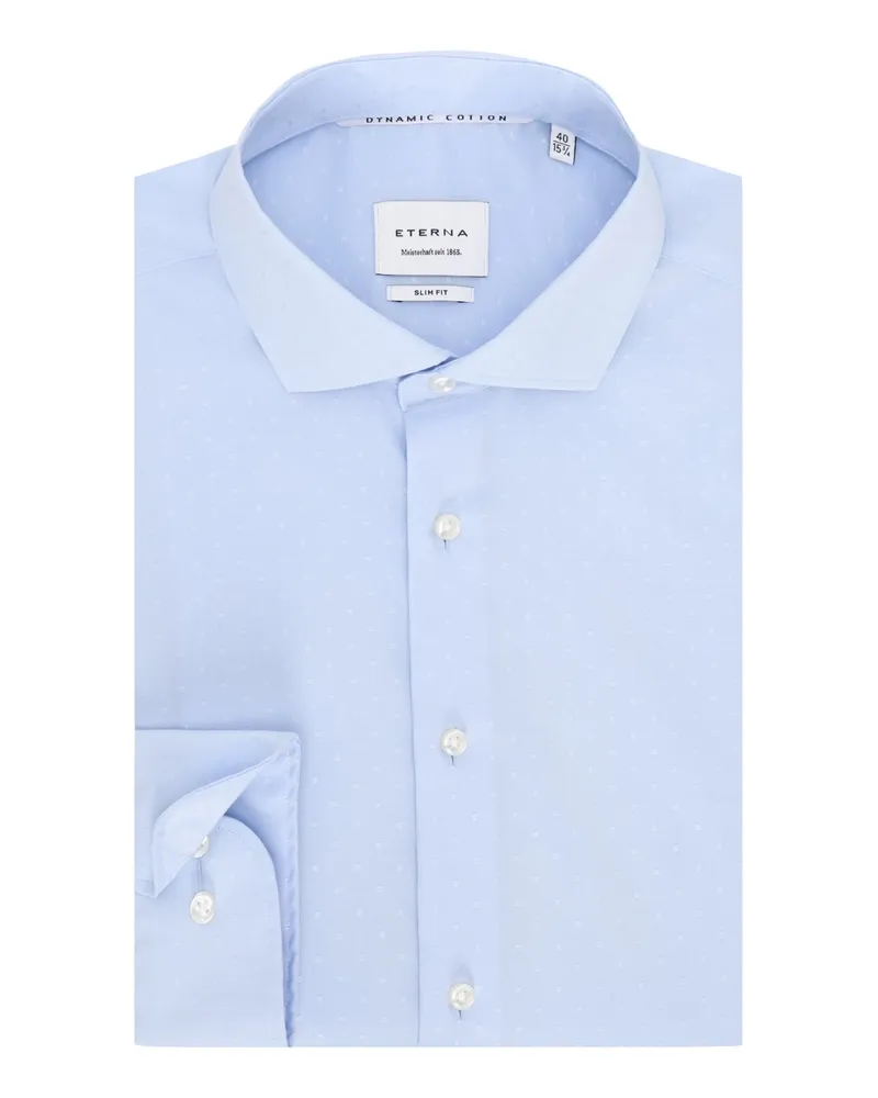 Eterna Unifarbenes Hemd aus Dynamic Cotton mit Kentkragen, Slim Fit in Hellblau