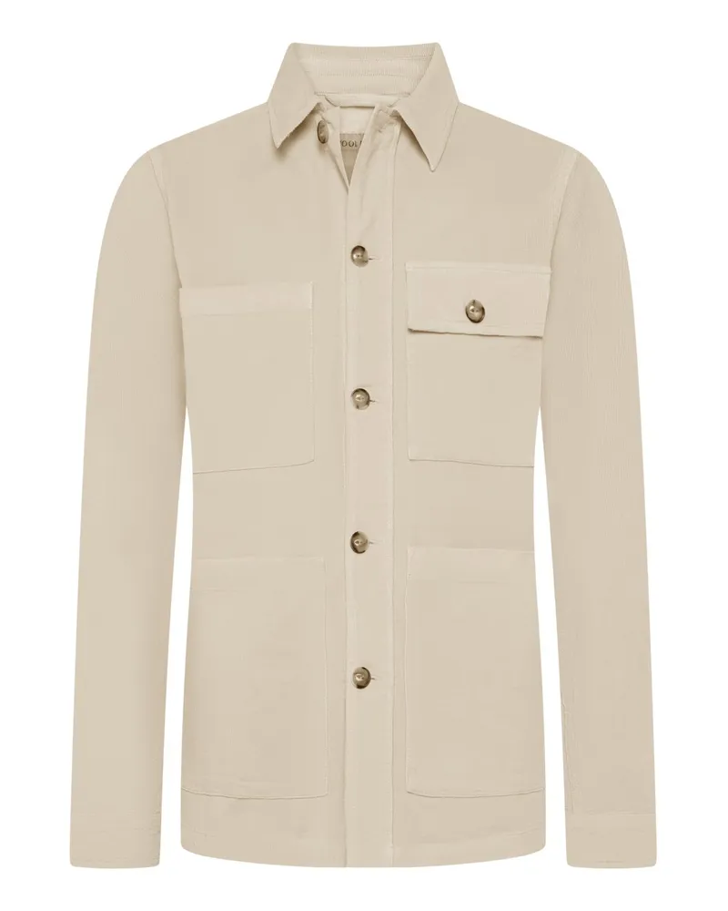 Woolrich Cord-Overshirt mit aufgesetzten Taschen in Beige