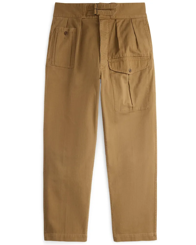 Ralph Lauren Cargohose aus Baumwolltwill mit Bundfalte, Relaxed Fit in Sand
