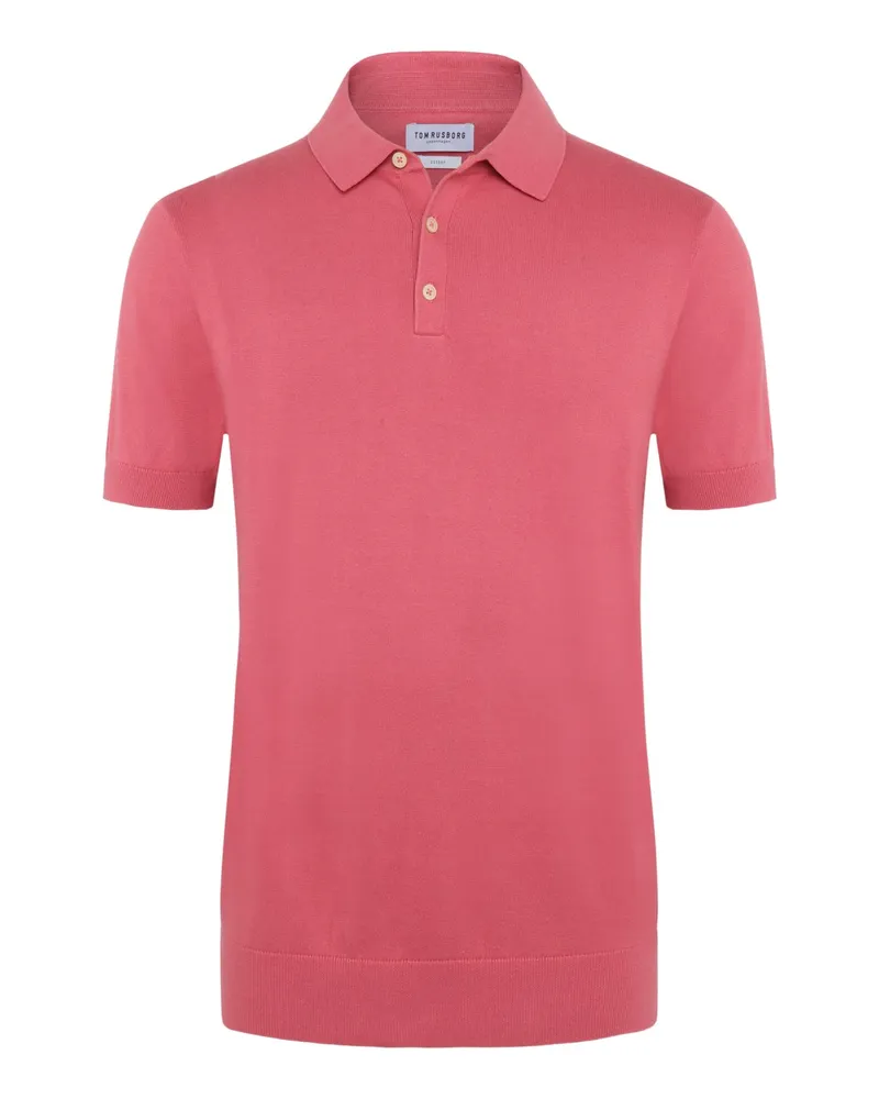 Tom Rusborg Leichtes Poloshirt mit gerippten Bündchen in Berry