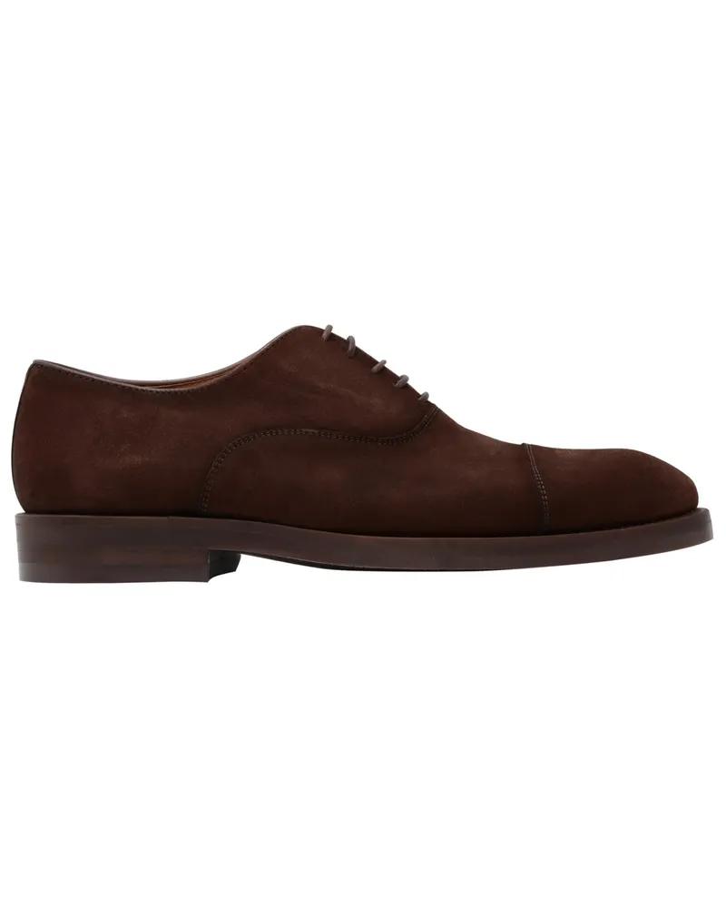 Magnanni Handgefertigte Oxford-Schnürschuhe aus weichem Wildleder in Dunkelbraun