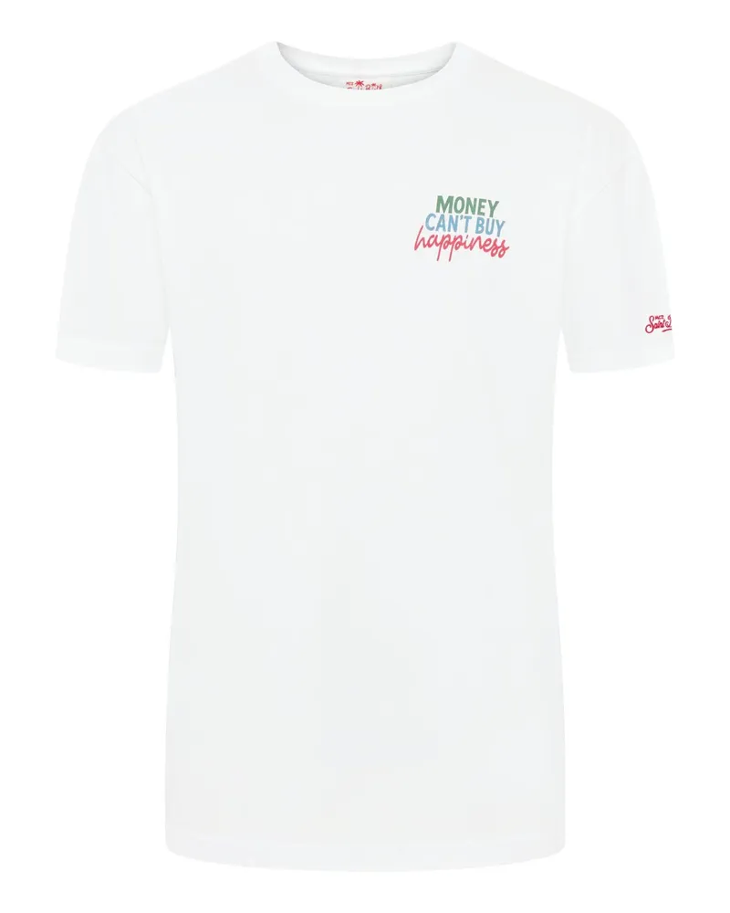 MC2 Saint Barth Summer T-Shirt mit farbigem Rücken-Print in Weiß