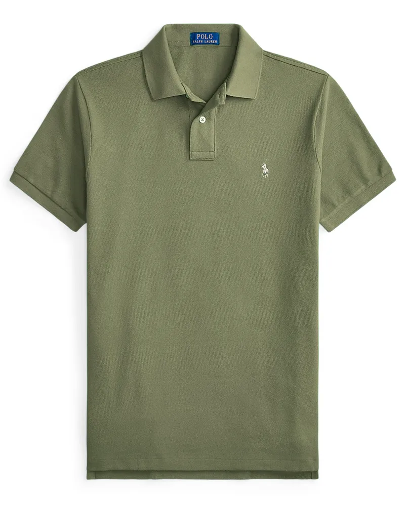Ralph Lauren Piqué-Poloshirt mit Logo-Stickerei, Custom Slim Fit in Oliv