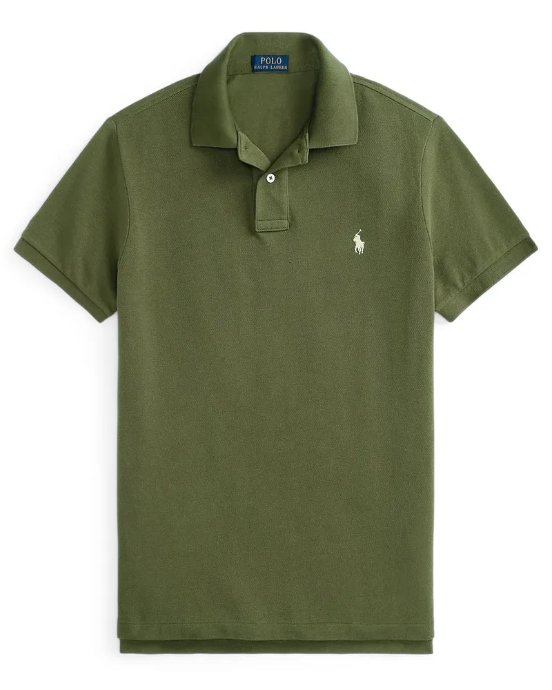 Ralph Lauren Piqué-Poloshirt mit Logo-Stickerei, Custom Slim Fit in Oliv