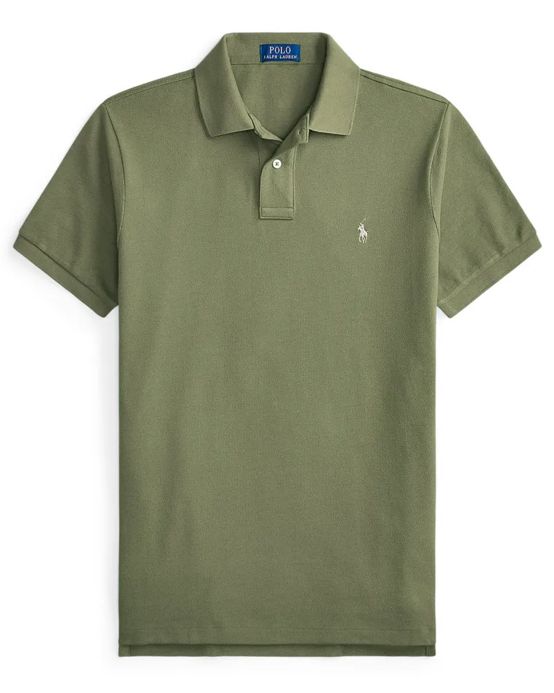 Ralph Lauren Piqué-Poloshirt mit Logo-Stickerei, Custom Slim Fit in Oliv