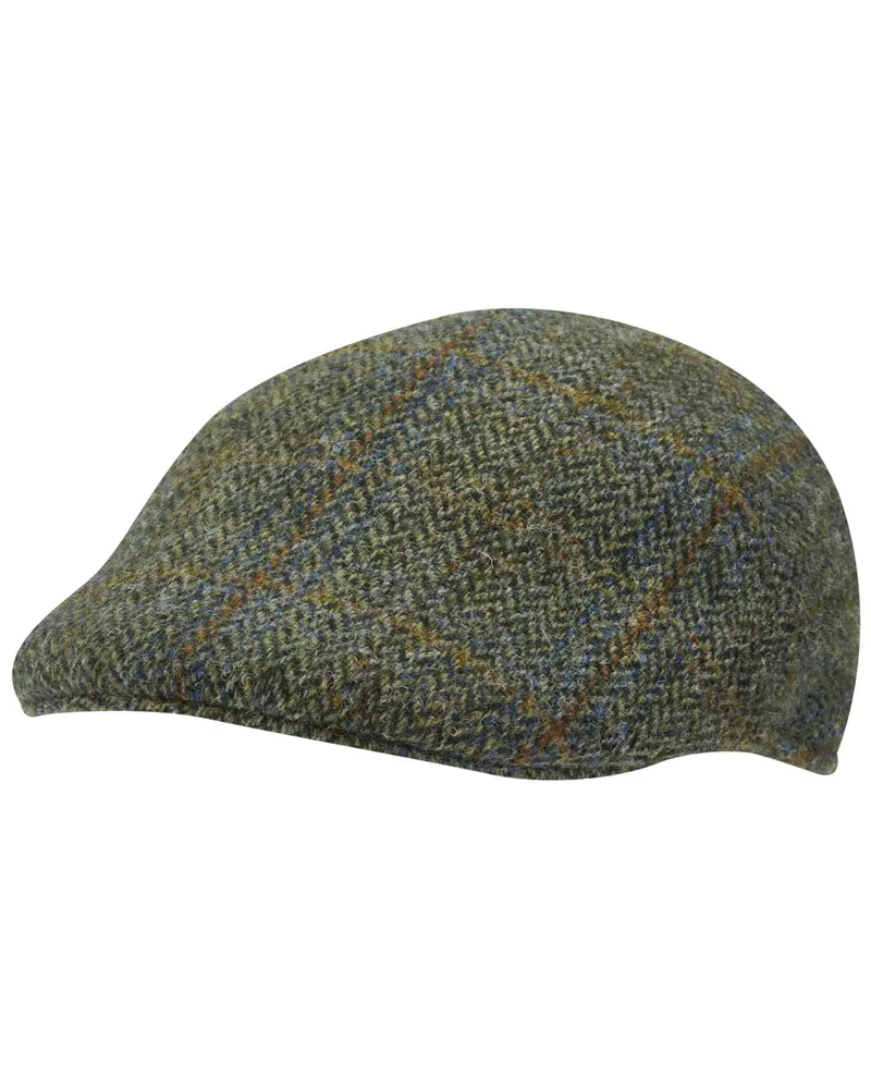 Wellington of Bilmore Harris-Tweed Schiebermütze Henry aus Schurwolle in Grün