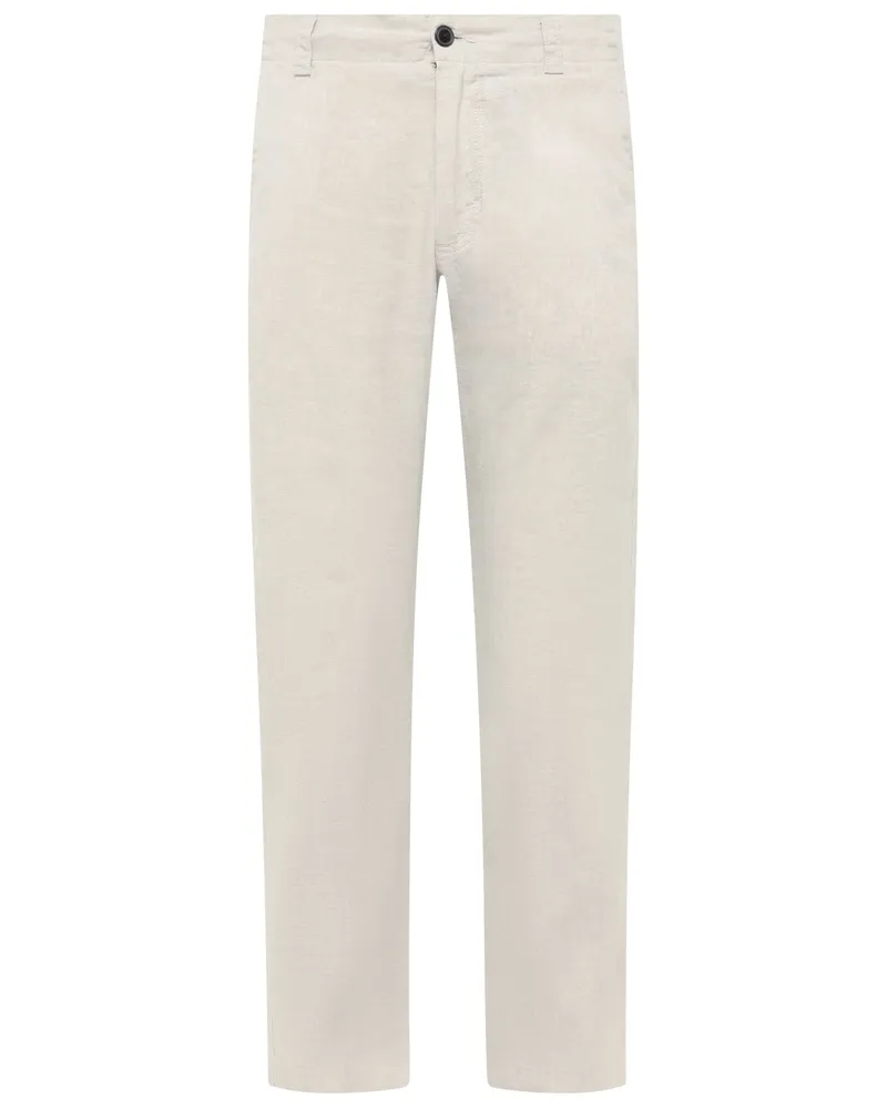 HUGO BOSS Hose aus einem Leinenmischgewebe mit Dehnbund, Regular Fit in Beige