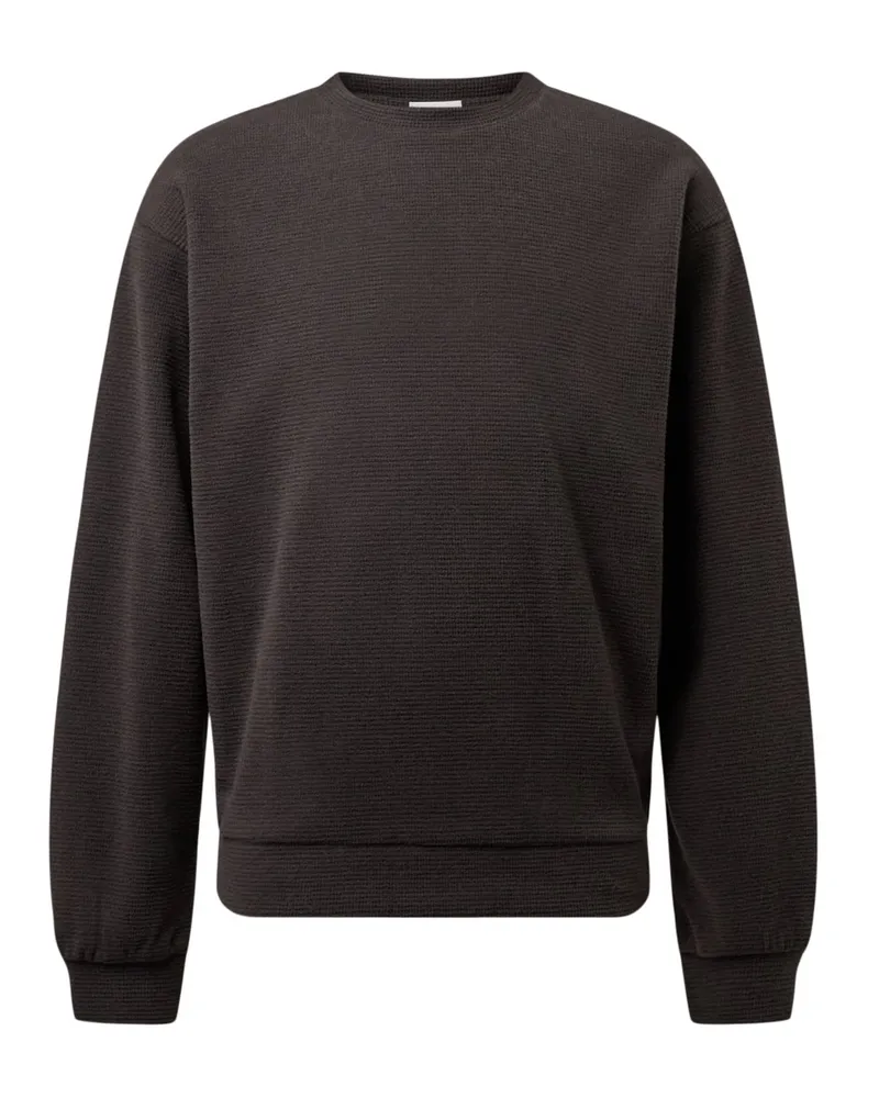 Drykorn Strick-Pullover Kario mit fein perforierter Struktur in Dunkelbraun