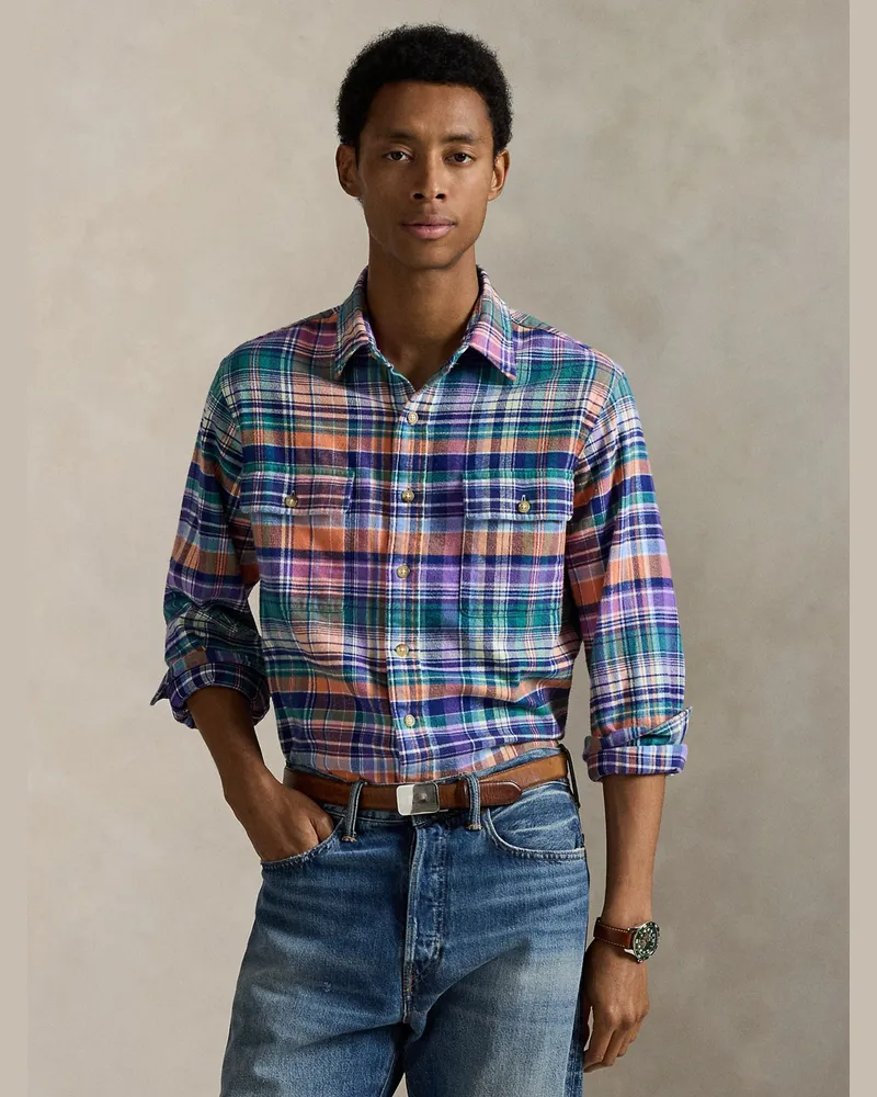 Ralph Lauren Sporthemd aus Baumwollflanell mit Karomuster, Custom Fit in Multicolor
