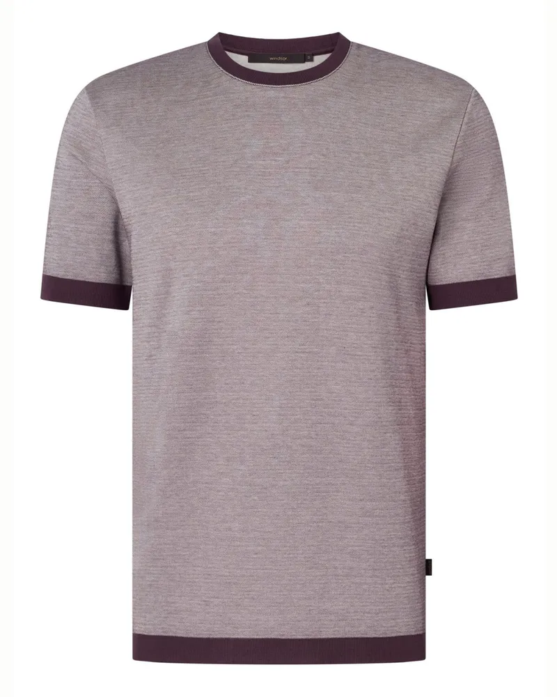 windsor. T-Shirt aus leichtem Baumwoll-Piqué in Bordeaux
