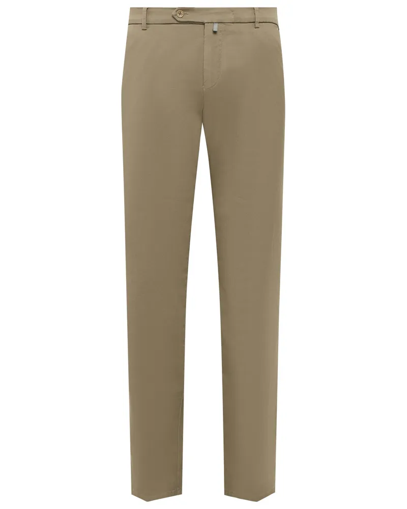 Meyer Hosen Chino New York aus Pima Baumwolle und Kapok, Modern Fit in Beige