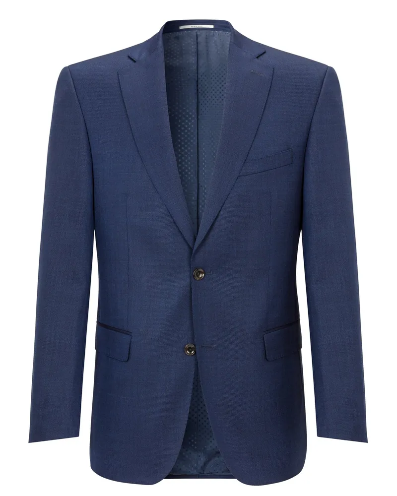 Carl Gross Leichter Blazer in Super 120 Schurwolle, Modern Fit in Blau