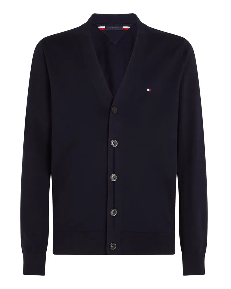 Tommy Hilfiger Leichte Strickjacke mit kleiner Logo-Stickerei Marine