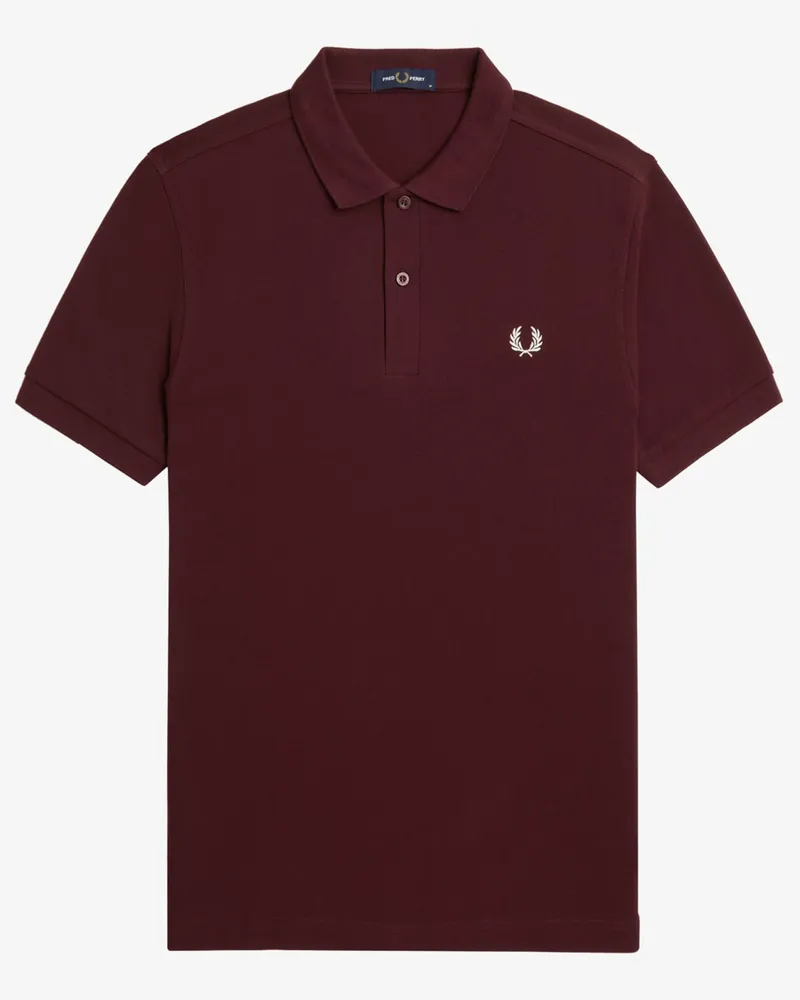 Fred Perry Poloshirt aus Baumwolle mit Logo-Stickerei in Bordeaux