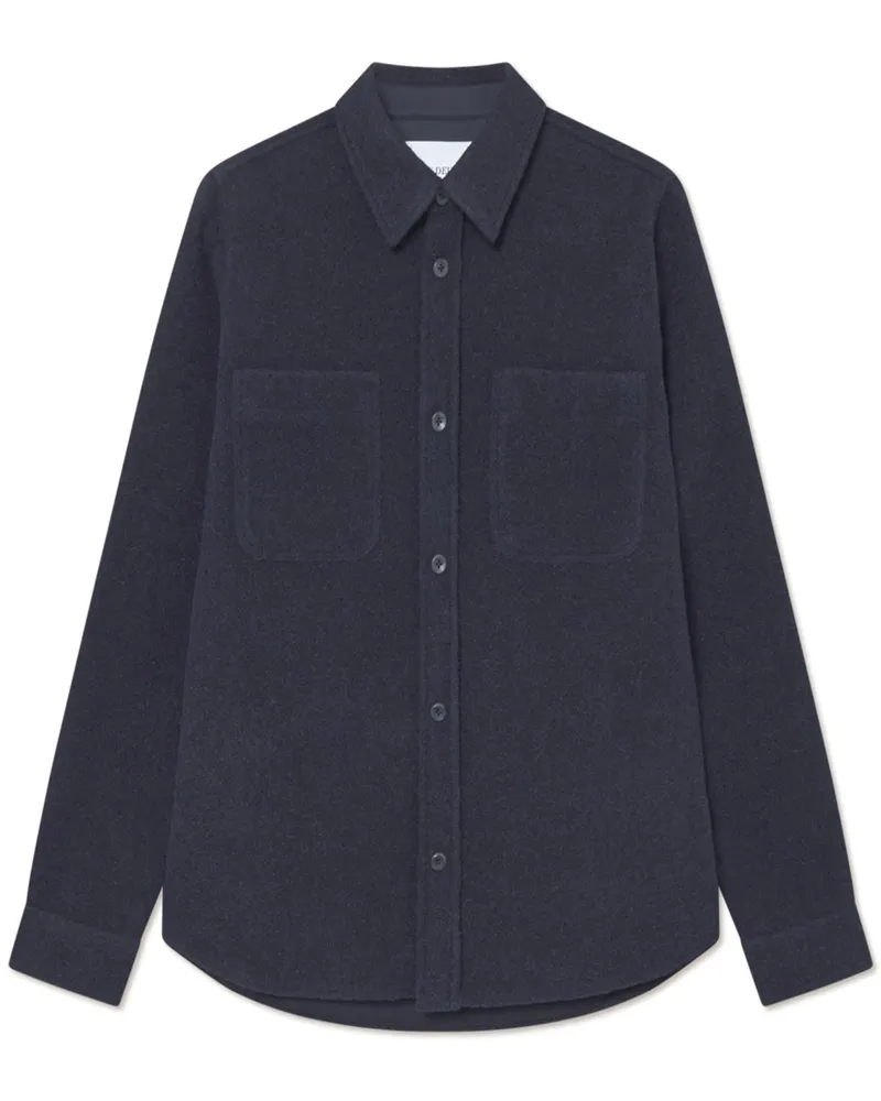 LES DEUX Overshirt Lennon aus einem Wollgemisch in Marine