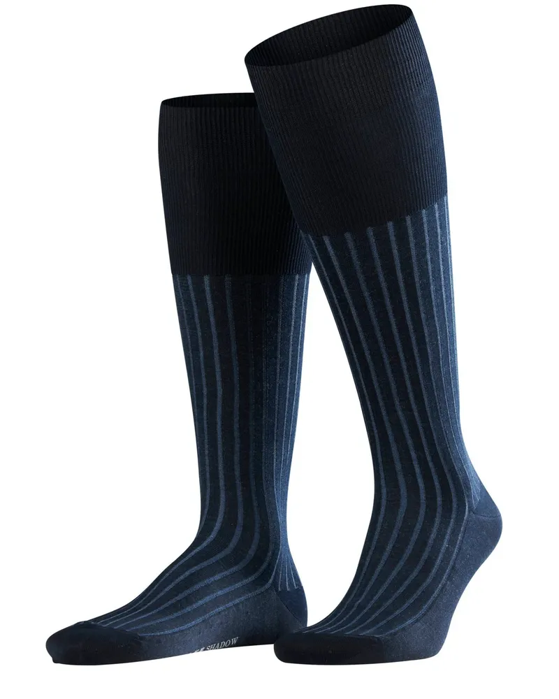 Falke Kniestrümpfe in elegantem Muster, Shadow in Blau