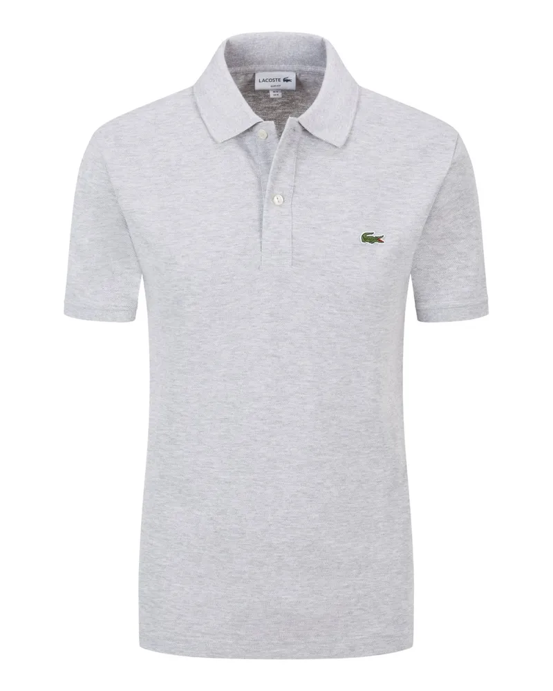 Lacoste Piqué-Poloshirt Slim Fit PH4012, mit kleiner Krokodil-Stickerei in Hellgrau