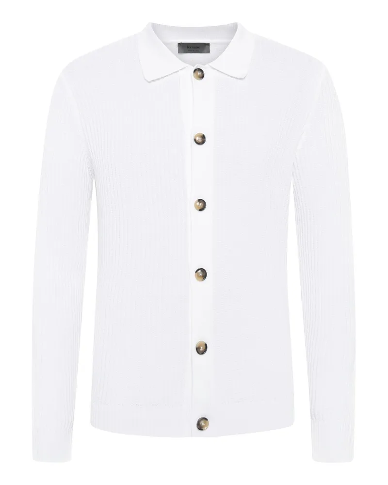 Ferrante Sommerliches Strick-Overshirt in Rippstrickstruktur in Weiß