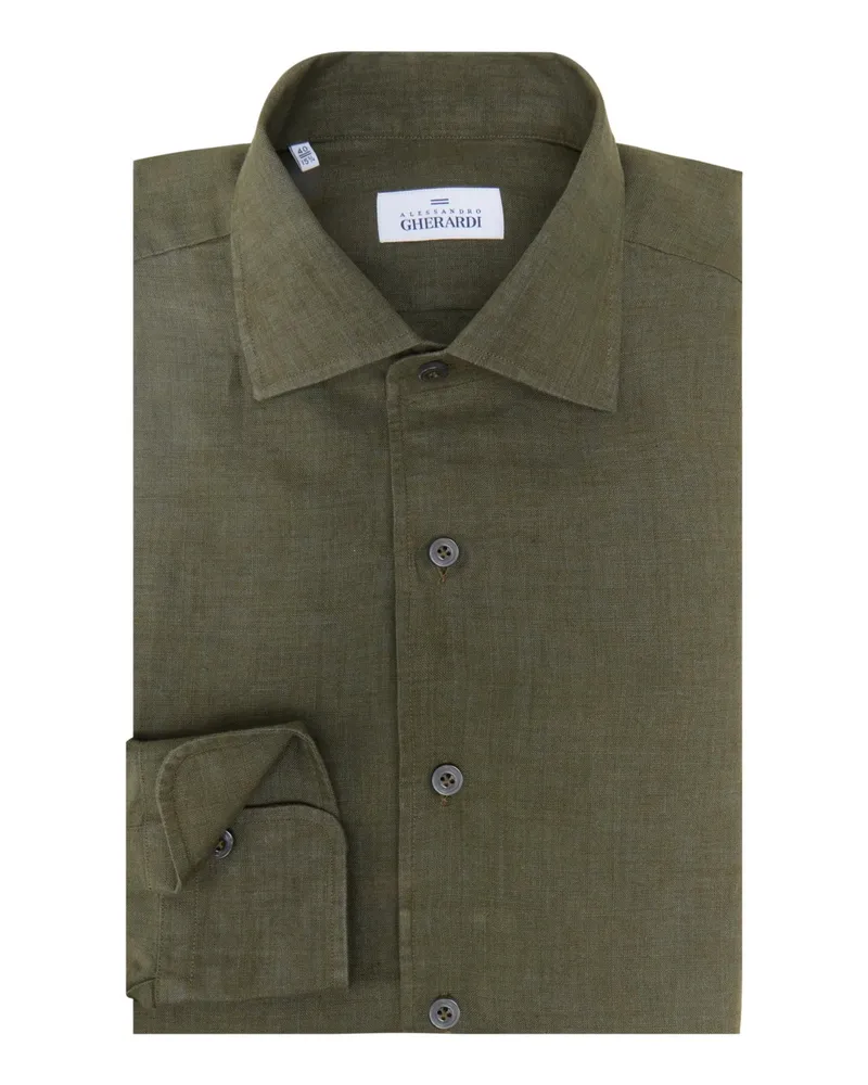 Alessandro Gherardi Hemd aus Leinen in Oliv