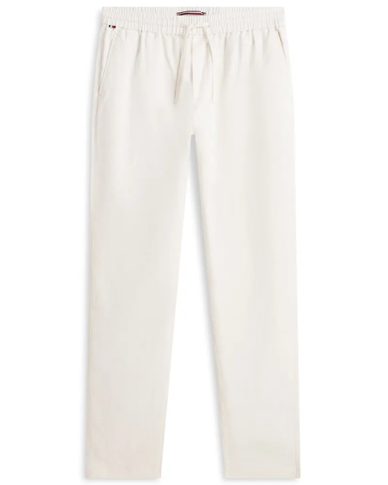 Tommy Hilfiger Leinenhose Harlem mit Dehnbund, Regular Tapered Fit in Offwhite