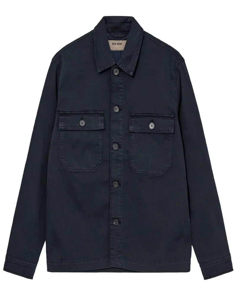Mos Mosh Overshirt in Jersey-Qualität in Marine